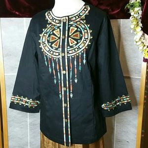 Bob Mackie Embroiled Jacket Sz XS